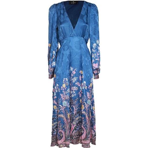 ETRO abito lungo con stampa - blu
