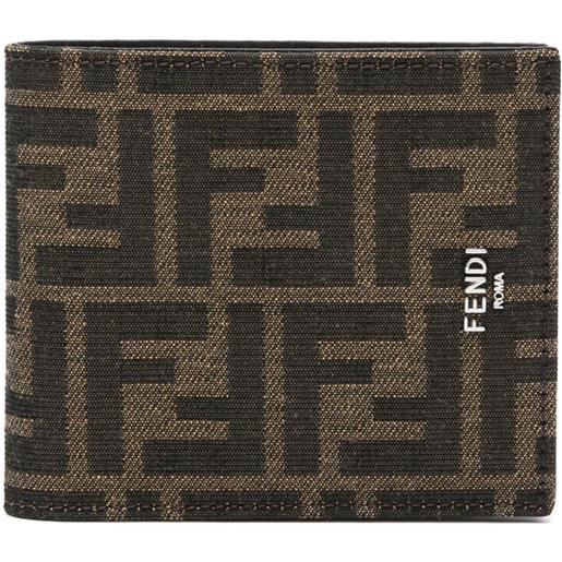 FENDI portafoglio ff jacquard - marrone