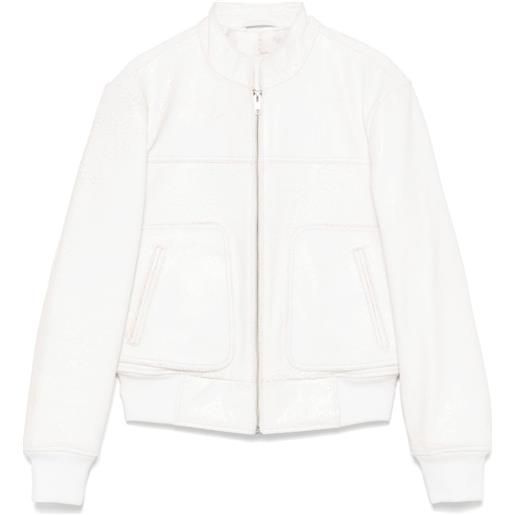 R13 giacca con effetto craquelé - bianco