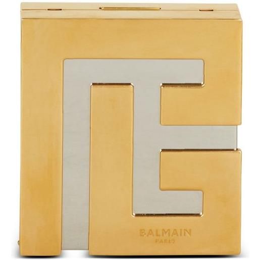 Balmain clutch con placca logo - oro