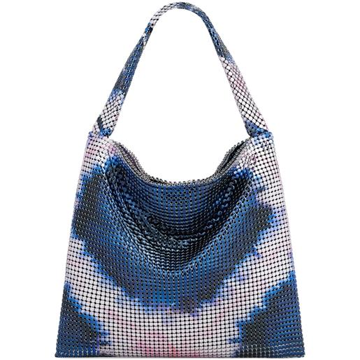 Rabanne borsa tote pixel - blu