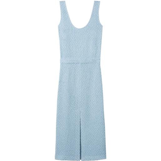 St. John abito con scollo rotondo in tweed - blu