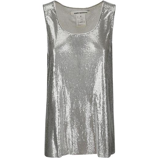Junya Watanabe canotta con paillettes - argento