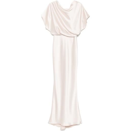 Amsale abito da sera drappeggiato in raso - toni neutri