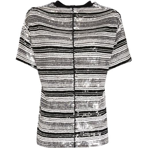 Ashish t-shirt con paillettes - effetto metallizzato
