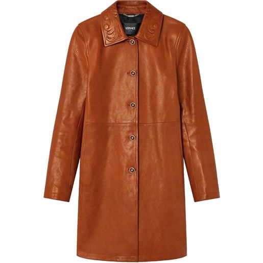 Versace cappotto barocco svasato - marrone