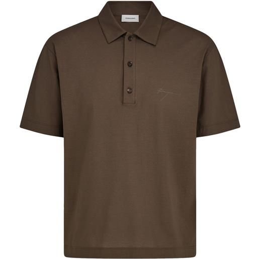 Ferragamo polo signature in cotone - marrone