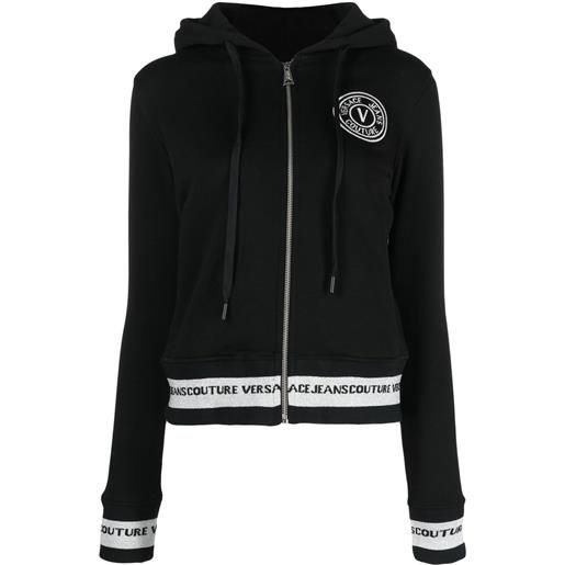 Versace Jeans Couture felpa con ricamo - nero