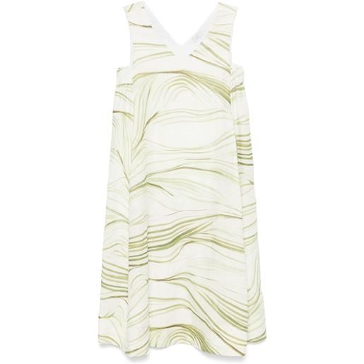 Peserico abito midi con stampa - verde