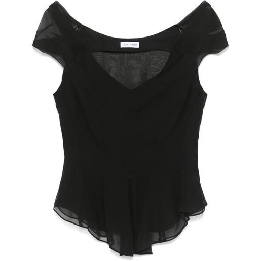 Judy Turner top in chiffon - nero