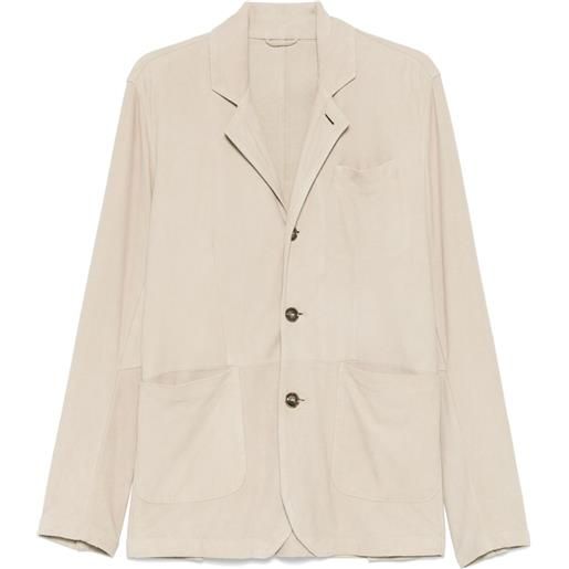 Barba blazer dallas in pelle scamosciata - toni neutri
