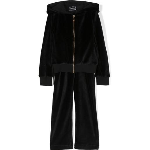 Versace Kids tuta sportiva con applicazione medusa - nero