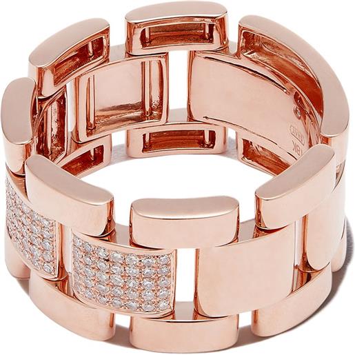 SHAY anello in oro rosa 18kt partial pave journey