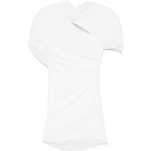 Jacquemus abito corto la robe castagna - bianco