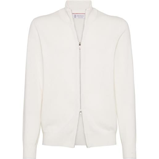 Brunello Cucinelli cardigan con zip - bianco