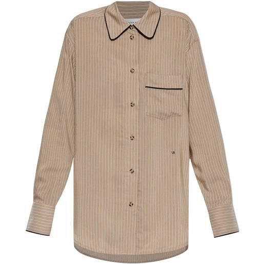 Victoria Beckham camicia pigiama a righe - toni neutri