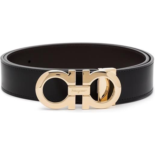 Ferragamo cintura reversibile gancini - nero