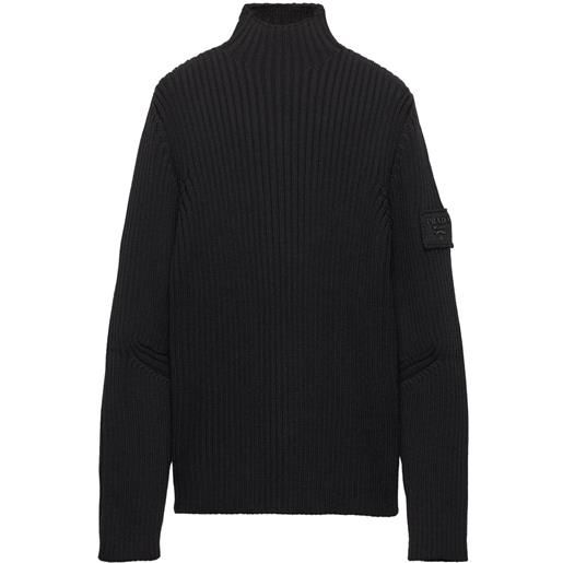 Prada maglione con applicazione - nero