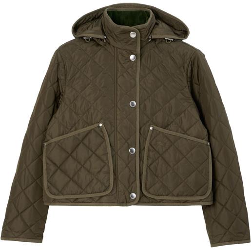 Burberry giacca trapuntata con cappuccio - verde