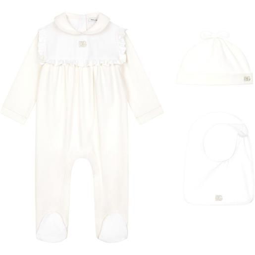 Dolce & Gabbana Kids pigiama con ricamo - toni neutri