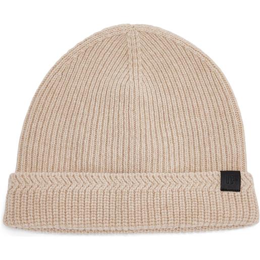 TOM FORD berretto a coste con applicazione - toni neutri