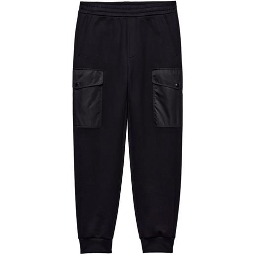 Prada pantaloni sportivi in cotone con dettaglio re-nylon - nero