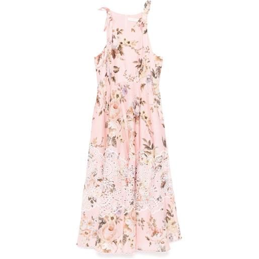 ZIMMERMANN abito midi acacia broderie - rosa
