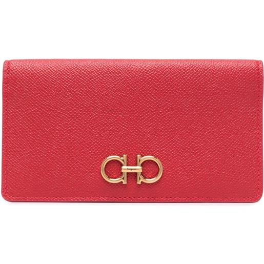 Ferragamo portafoglio gancini - rosso
