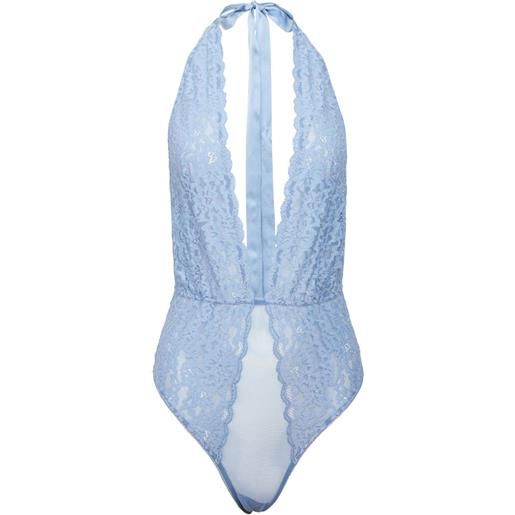 Fleur Du Mal body charlotte con scollo all'americana - blu
