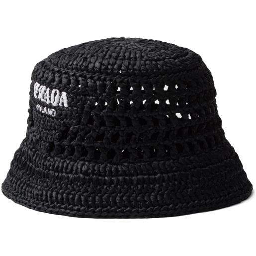 Prada cappello bucket con logo jacquard - nero