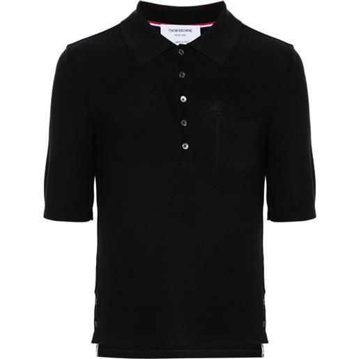 Thom Browne polo con dettaglio a 4 righe - blu