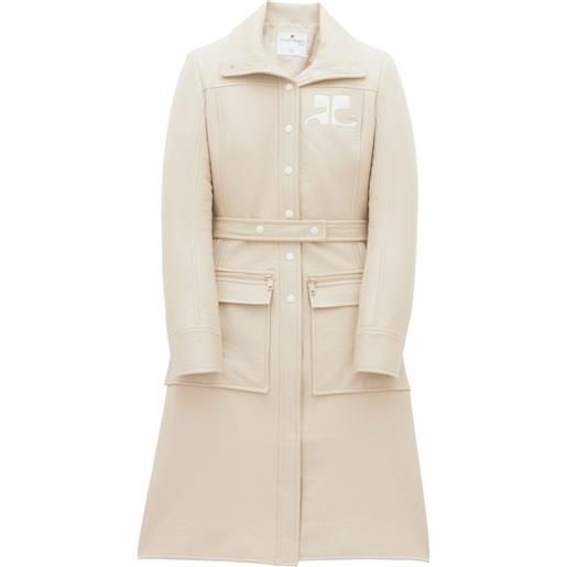 Courrèges trench con logo - toni neutri