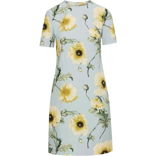 Oscar de la Renta abito corto con stampa poppy - verde