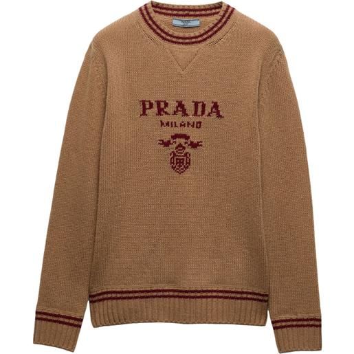 Prada maglione con bordo a righe - toni neutri