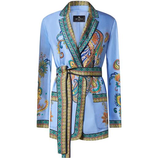 ETRO blazer in twill di seta - blu