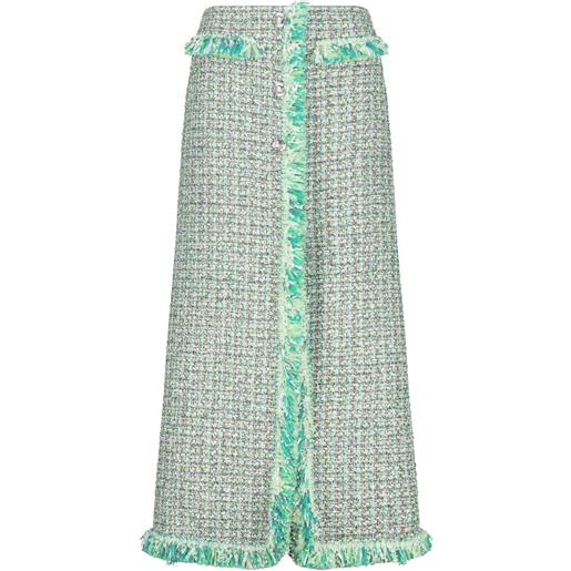 Giambattista Valli gonna midi in tweed - verde