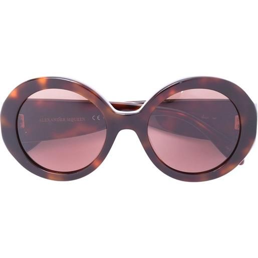 Alexander McQueen Eyewear occhiali da sole tondi - marrone