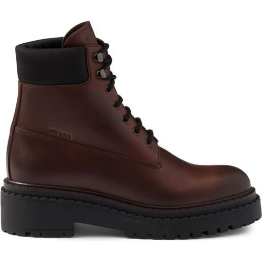 Prada stivaletti in pelle - marrone
