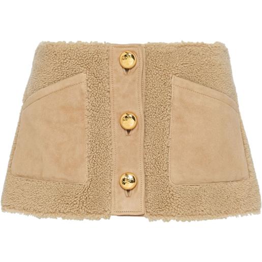 Prada minigonna con bottoni - marrone