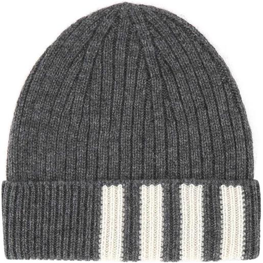Thom Browne cashmere ribbed-knit beanie - grigio