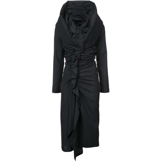 Yohji Yamamoto abito con ruche - nero
