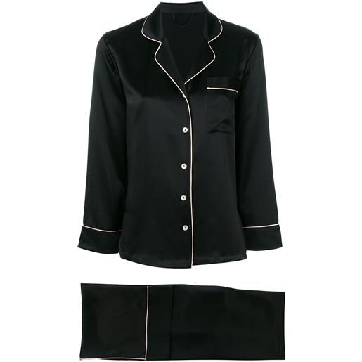 Fleur Of England pigiama con profili a contrasto - nero