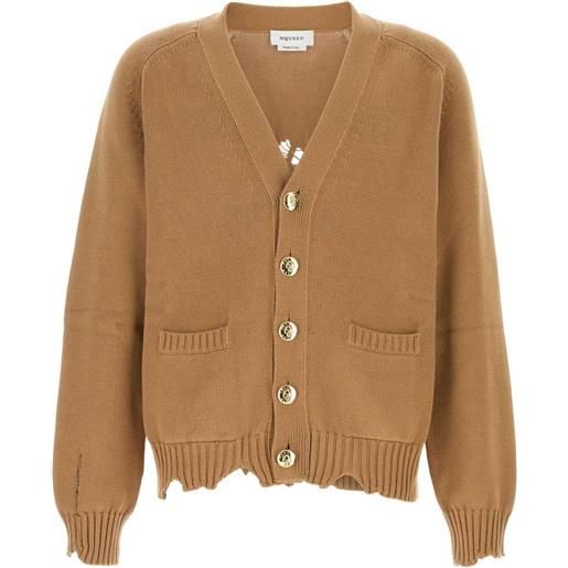 Alexander McQueen cardigan con effetto vissuto - toni neutri