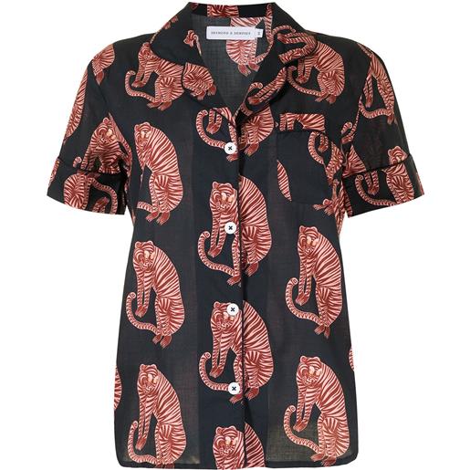 Desmond & Dempsey pigiama con stampa - blu