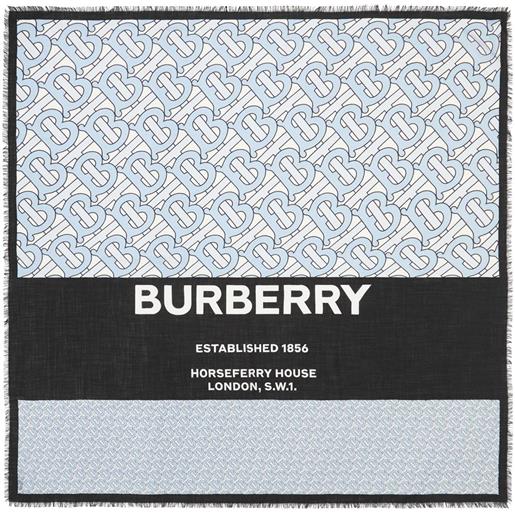 Burberry sciarpa con frange - blu