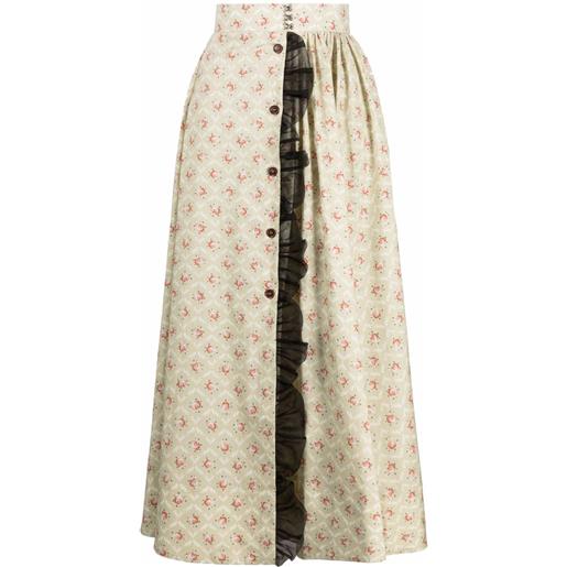 Ulyana Sergeenko abito lungo a fiori - toni neutri