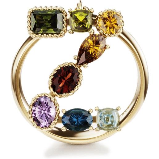 Dolce & Gabbana "anello con lettera z in oro 18kt, ametista, citrino, essonite, peridoto, quarzo, topazio e tormalina"