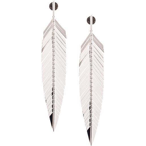 Orecchini Pendenti A Piuma Boho In Argento 925 Con Smalto Blu E Zirconi – Eleganti E Ipoallergenici