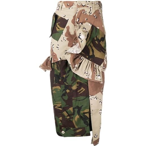 Preen By Thornton Bregazzi gonna a matita patchwork camouflage - verde