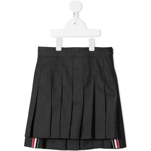 Thom Browne Kids minigonna plissettata - grigio
